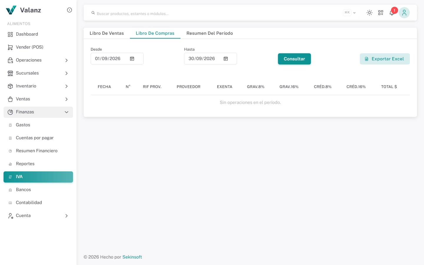 IVA — Libro de compras