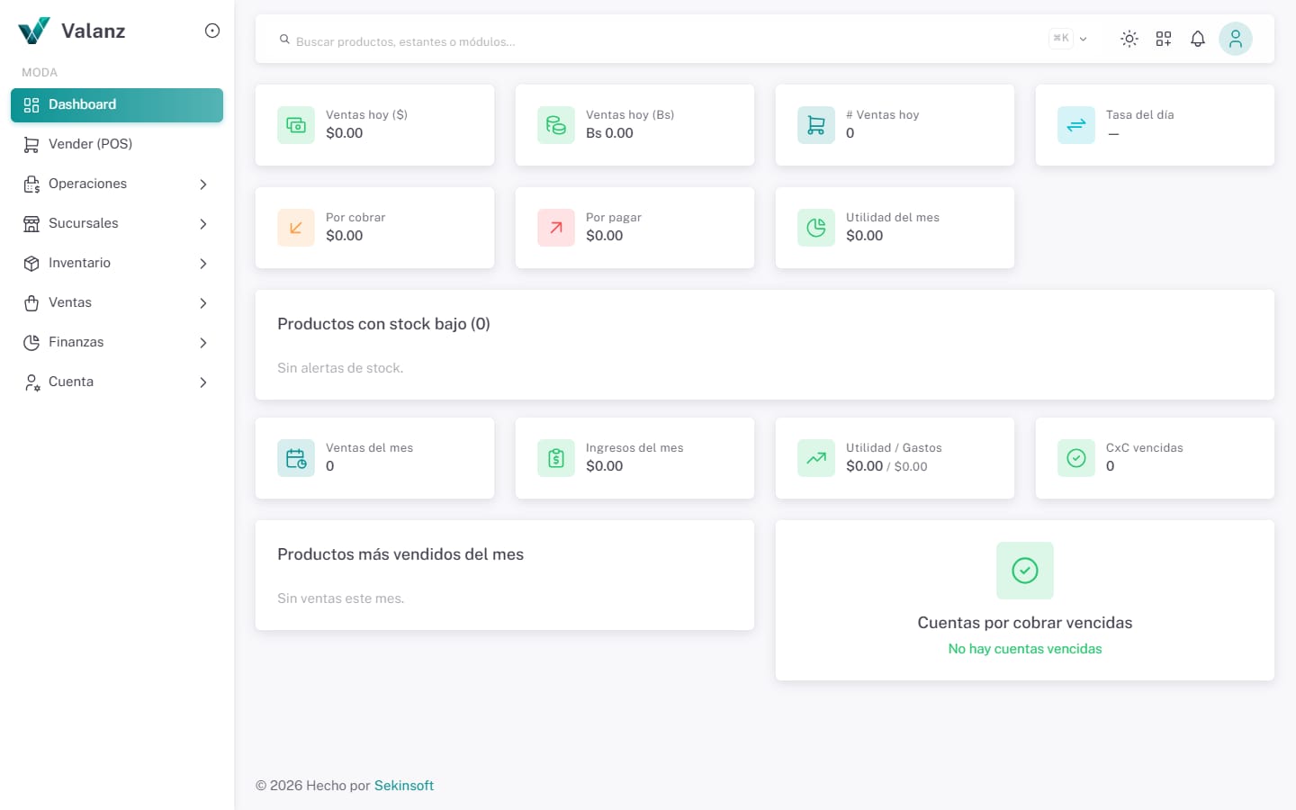 Dashboard — La pantalla · Moda